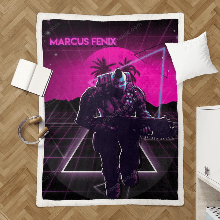 Marcus Fenix   - Retro 80S Sherpa Fleece Blanket
