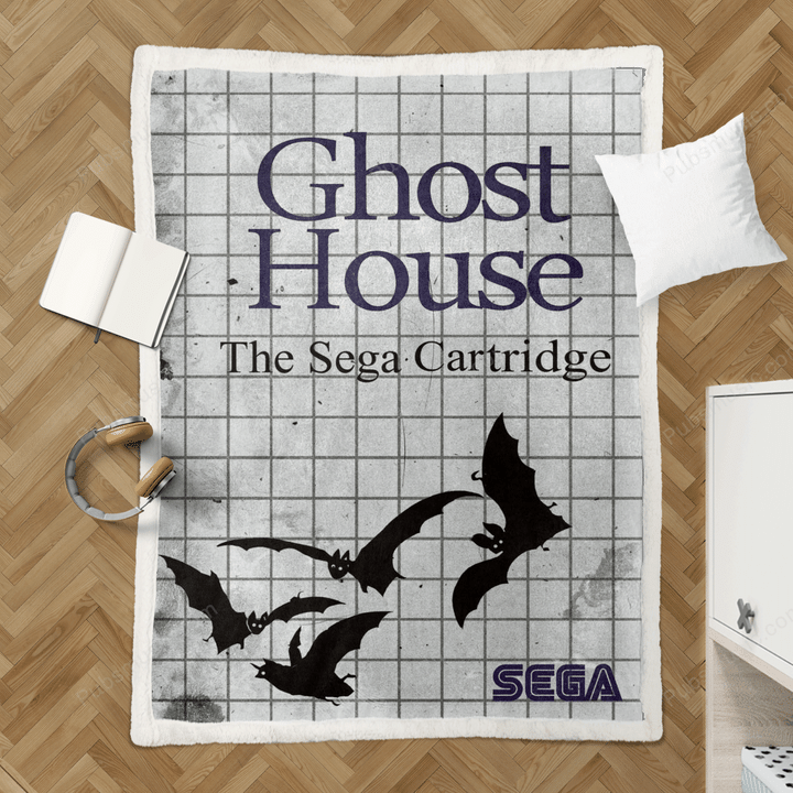 Retro Gamning Ghost House - Retro Gaming Sherpa Fleece Blanket