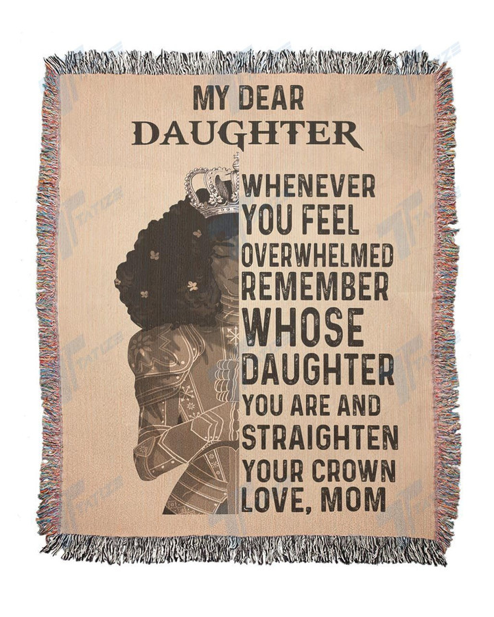 Black mom to daughter Woven blanket