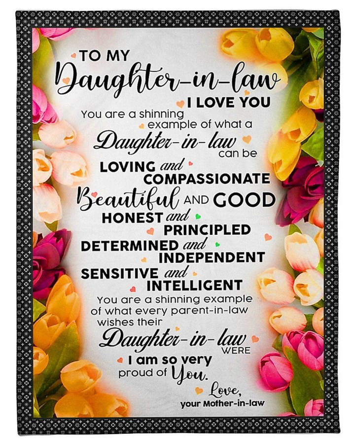 Loving And Compassionate Flowers To Daughter In Law Fleece Blanket Fleece Blanket