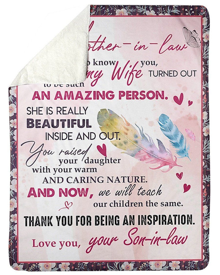 Thanks For Being An Imspiration To Mother In Law Fleece Blanket Sherpa Blanket