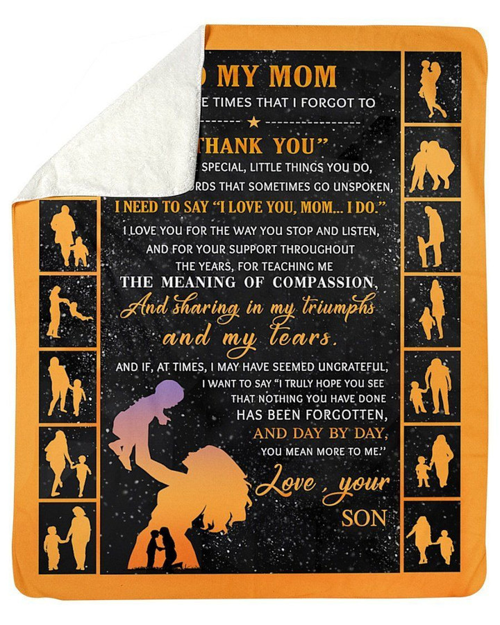 Thank For All You Do Son To Mom Fleece Blanket Sherpa Blanket