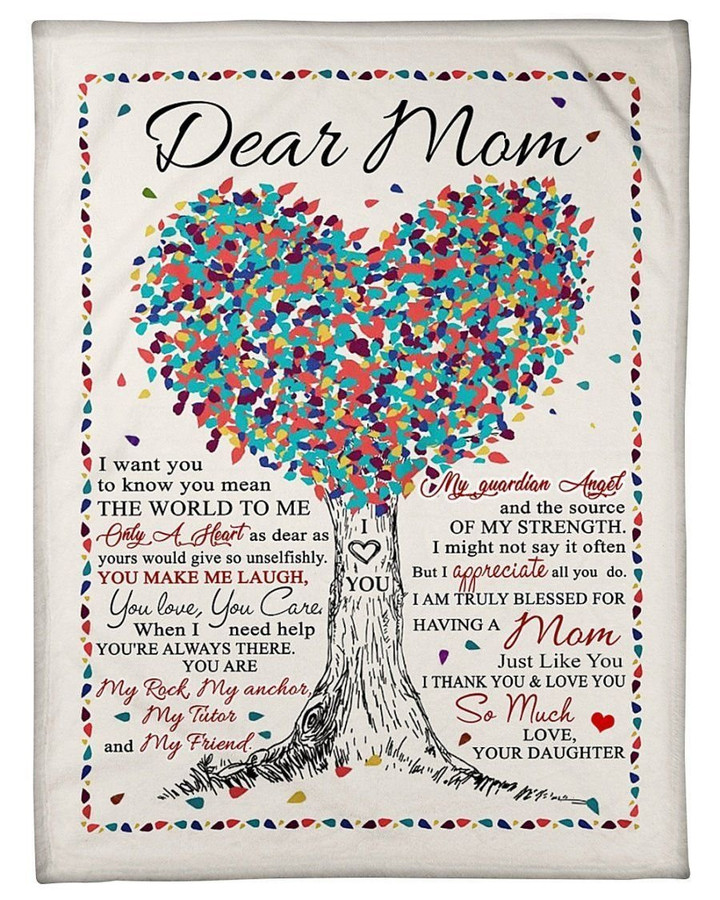 Heart Tree To Mom Blessed For Having A Mom Just Like You Fleece Blanket Fleece Blanket
