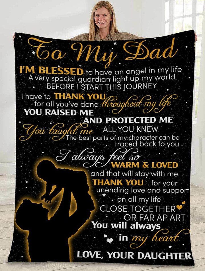Gift for dad - You raised me and protected me - Father's day gifts | Colorful | 3D Print Fleece Blanket |30x40 50x60 60x80inch