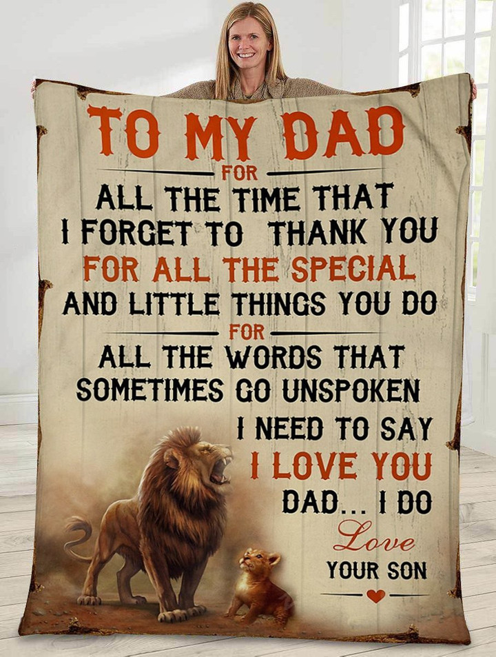 Gift for dad - For all the words that sometimes go unspoken | 3D Print Fleece Blanket