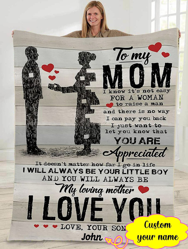 Personalized Mother's day gift - To my mom - Thank you for raising a man like me - Son gift to mom 131 - Blanket