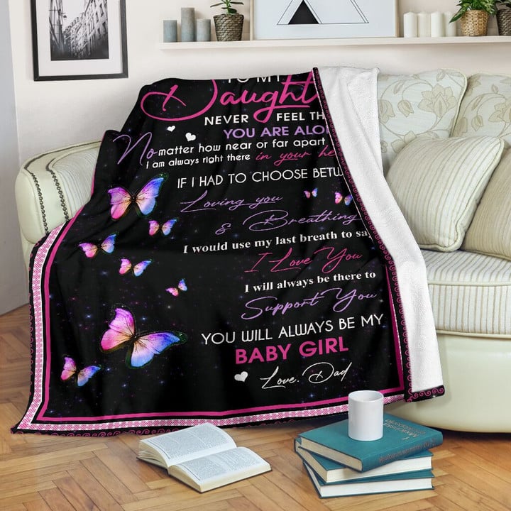 To My Daughter - Love - Dad Premium Blanket