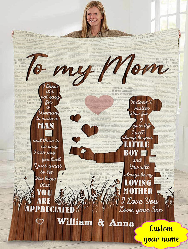 Personalized Mother's day gift - I am so proud of you mom - Son gift to mom 131 - Blanket