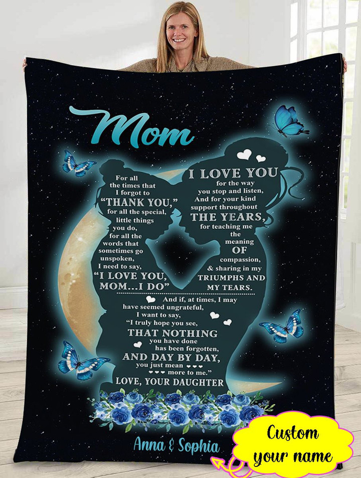 Personalized Mother's day gift - I love you mom I do - Daughter gift to mom 131 - Blanket