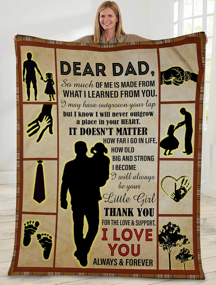 Gift for dad - Dear dad thank you - Father's day gifts | Colorful | 3D Print Fleece Blanket |30x40 50x60 60x80inch