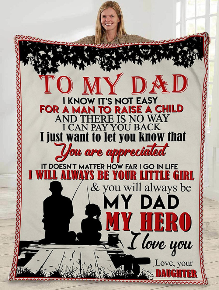 Gift for dad - I love go fishing with my dad - Father's day gifts | Colorful | 3D Print Fleece Blanket |30x40 50x60 60x80inch