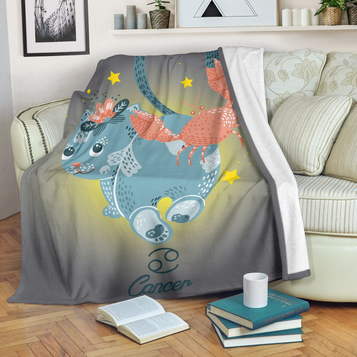 Cancer Cat Blanket - Zodiac Edition Premium Blanket
