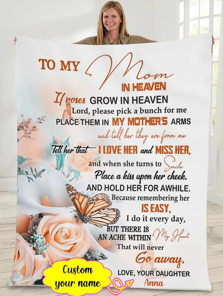 Personalized Mother's day gift - To my mom in heaven - Daughter gift to mom 131 - Blanket