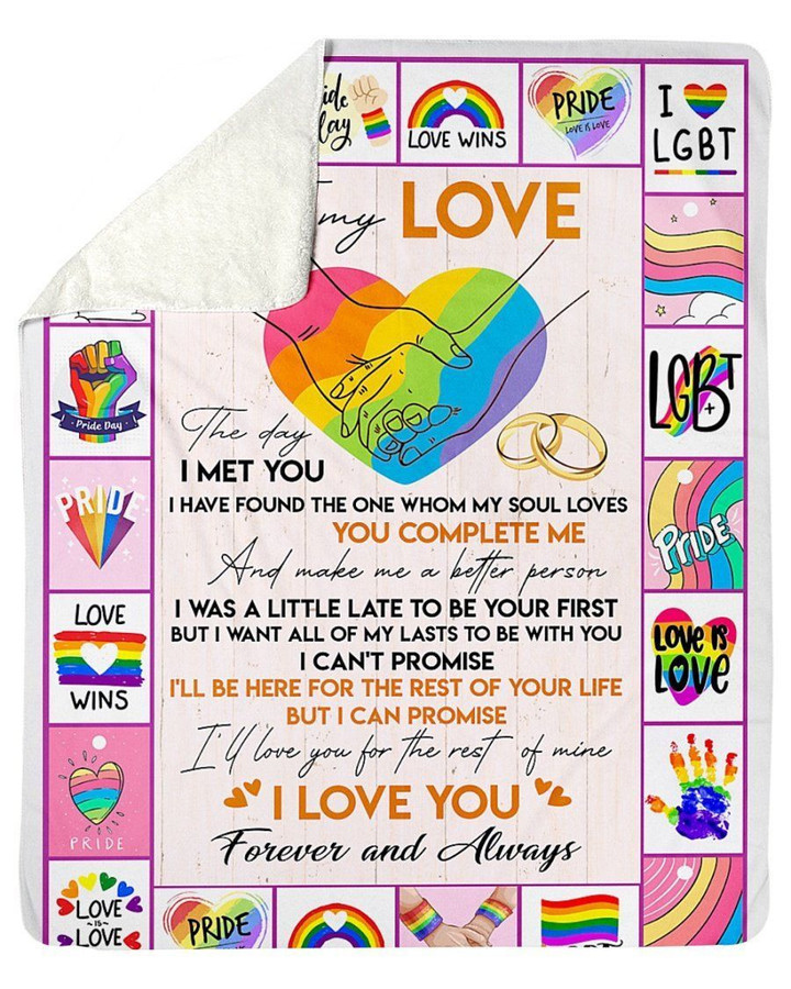 Lgbt Blanket I Love You Forever And Always Giving Your Love Sherpa Blanket