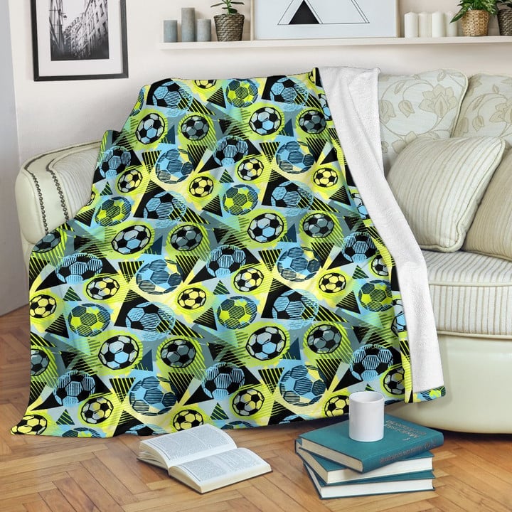 Soccer Ball Themed Print Design Blanket