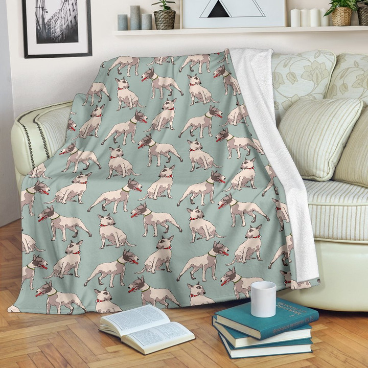 Bull Terrier Cute Print Pattern Blanket
