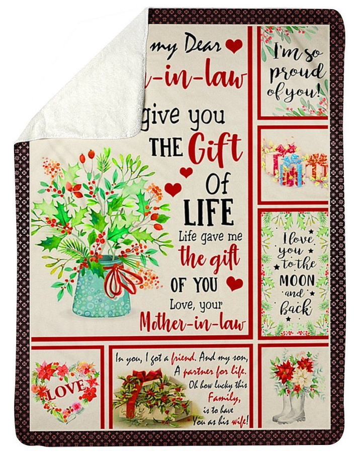 Life Gave Me The Gift Of You To Daughter In Law Fleece Blanket Sherpa Blanket