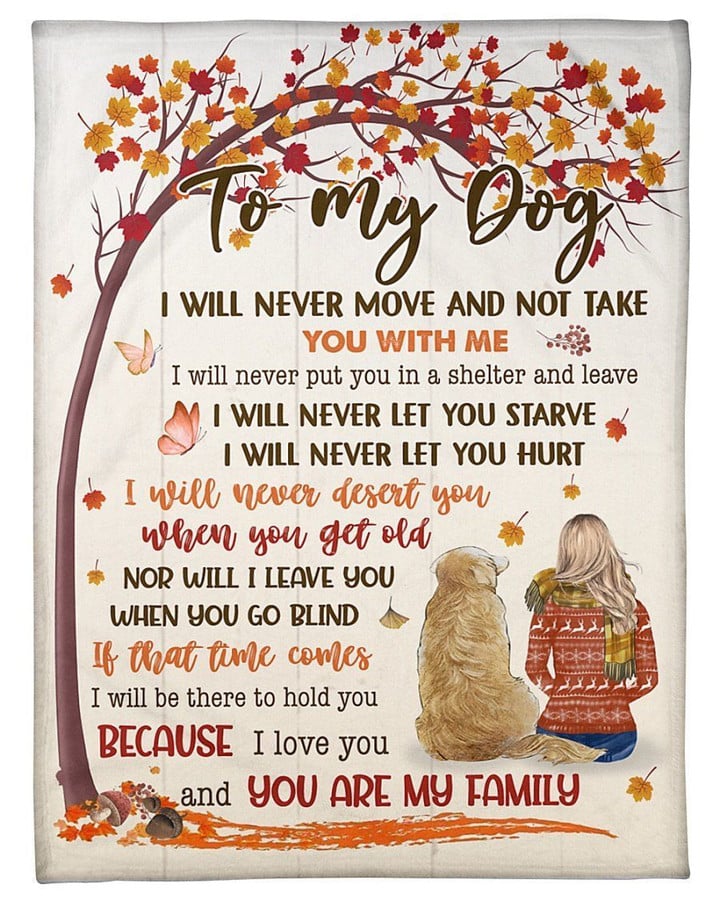 To My Dog You Are My Family Fleece Blanket Fleece Blanket