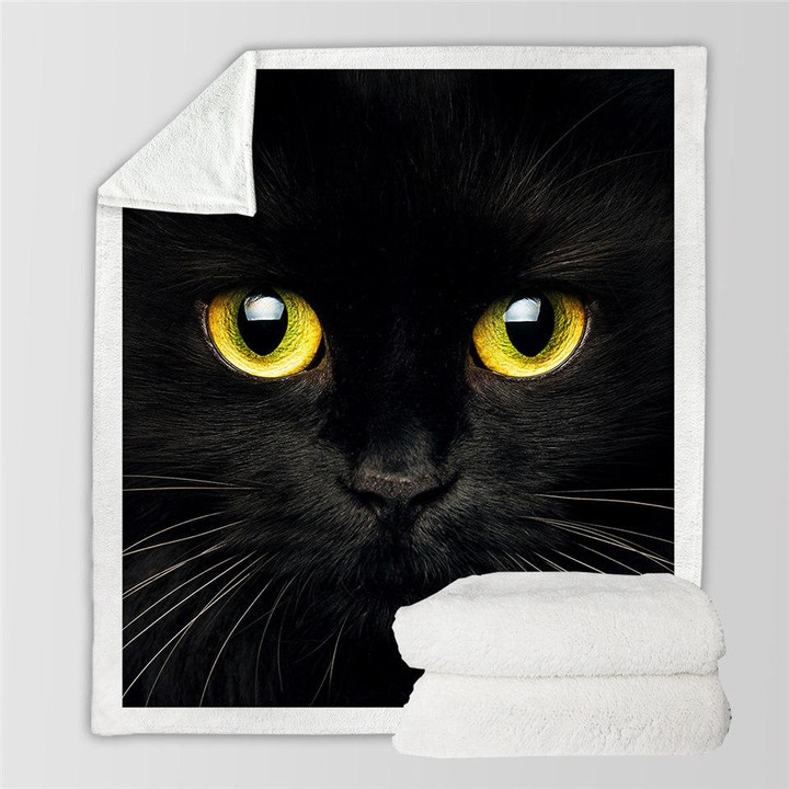 Black Cat Mugshot SWMT2852 Sherpa Fleece Blanket
