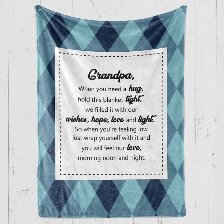 Viticstore™ When You Need A Hug - Premium Blanket fleece blanket gift for Grandpa blanket gift ideas.