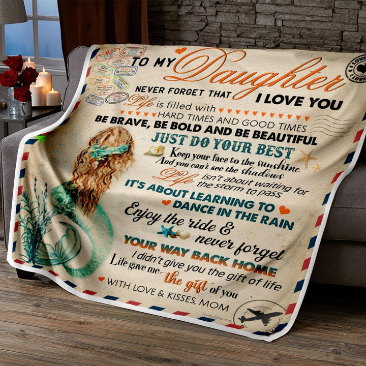Viticstore™ Sweet Meaningful blanket from Mom to Daughter- fleece blanket gift for daughter blanket gift ideas unique gifts airmail letter blanket
