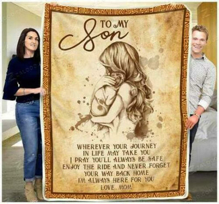 Viticstore™ Letter Blanket To Son From Mom - Here - fleece blanket gift for Son blanket gift ideas unique gifts letter blanket
