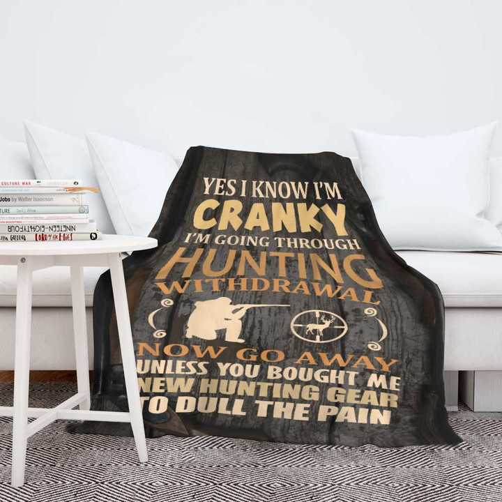Viticstore™ Cranky Hunter - Fleece Blanket Premium Blanket fleece blanket gift for hunting lover blanket gift ideas.