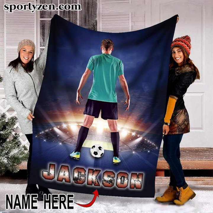Custom Blanket Soccer Player and Stadium #251219V