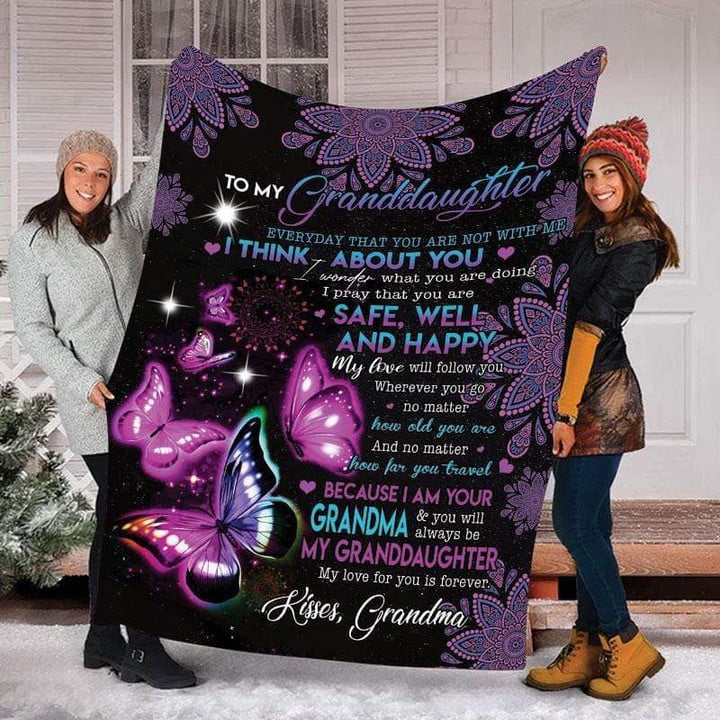 To My Granddaughter My Love For You Is Forever Fleece Blanket #191220h