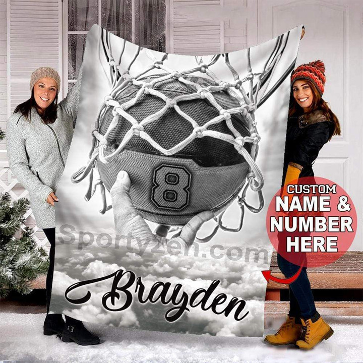 Basketball Touch the Hoop Custom Blankets With Name #252V