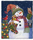 Snowman And Christmas Animals Yq3001363Cl Fleece Blanket