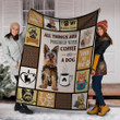 All Things Are Possible With Coffee And A Dog Yorkshire Terrier Dog Fleece Blanket