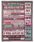 I’Ll Always Be With You Great Gift From Grandma To Granddaughter Fleece Blanket