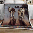 Siberian Husky Walking Clm2612709S Sherpa Fleece Blanket