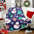 Snowman Merry Christmas Cg2410156Tt Sherpa Fleece Blanket