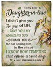 To My Dear Daughter In Law Clm2412687S Sherpa Fleece Blanket