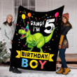 5 Year Old Shirt 5Th Birthday Boy T Rex Dinosaur Gs-Cl-Dt0903 Sherpa Fleece Blanket