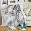 White Dark Grey Marble Cl16100703Mdf Sherpa Fleece Blanket