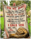 Baseball To My Dad Love Son Cl29110058Mdf Sherpa Fleece Blanket