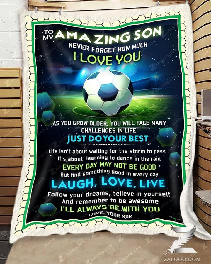 Soccer Blanket - To My Amazing Son - Follow Your Dream