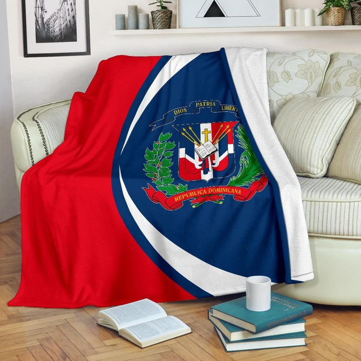 Dominican Republic Coat Of Arms Circle Style Cl02120238Mdf Sherpa Fleece Blanket