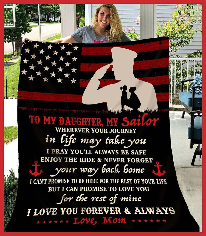 Navy Daughter Wherever Your Journey In Life May Take You Cla1910543F Sherpa Fleece Blanket