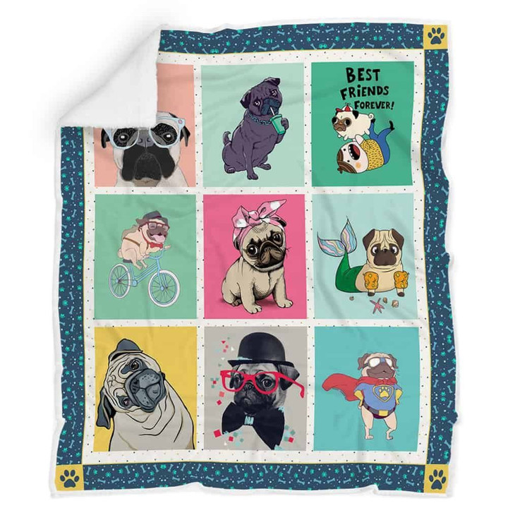 Pug Best Friend Clt170723 Quilt Blanket
