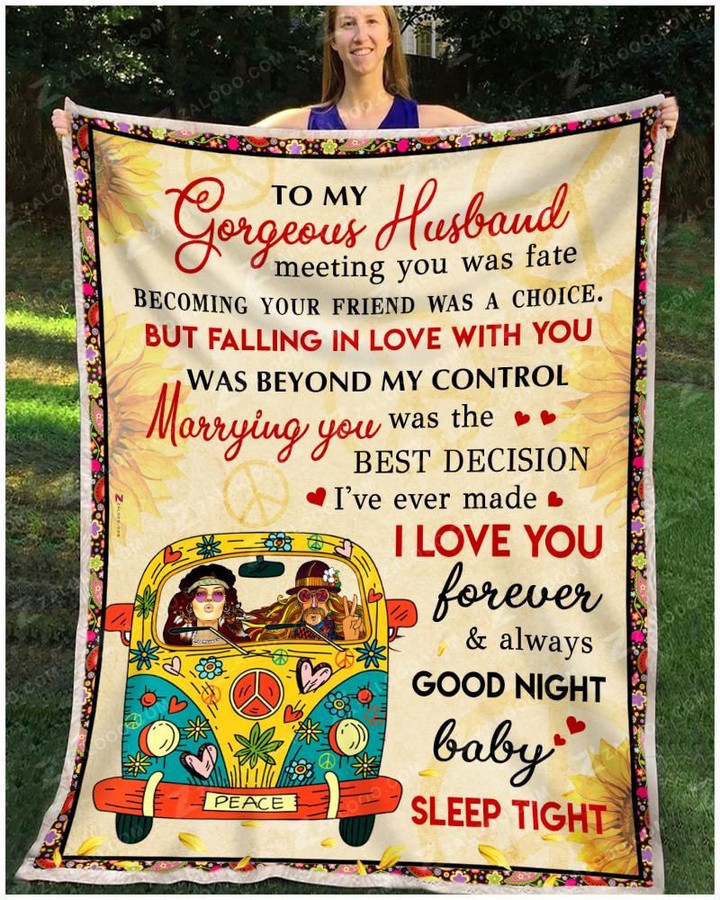 Blanket - Hippie - To My Gorgeous Husband - Sleep Tight