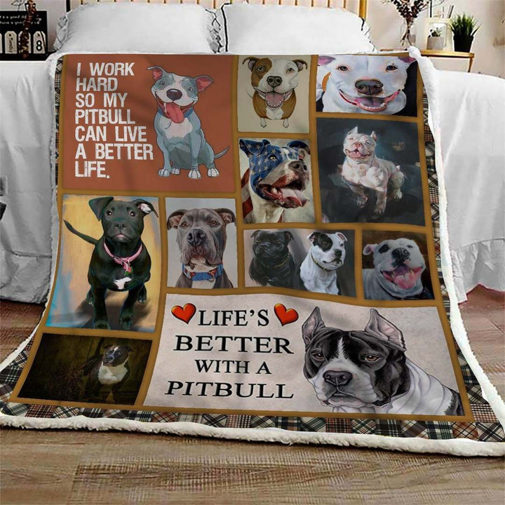American Pitbull Terrier Cl10100015Mdf Sherpa Fleece Blanket