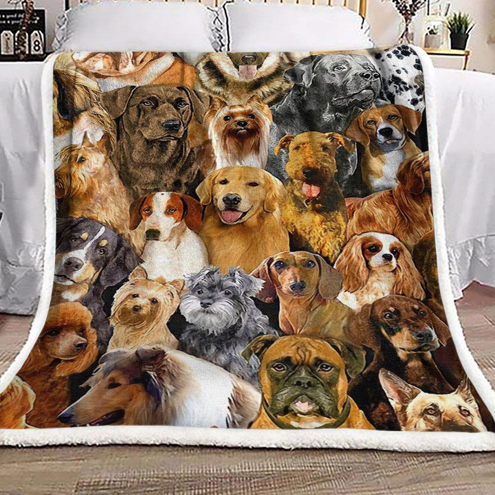 Dogs Hn1510085F Sherpa Fleece Blanket