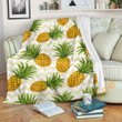Beige Zig Zag Pineapple Pattern Premium Fleece Blanket