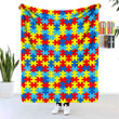 Autism Puzzle Autism Awareness Fleece Blanket Sherpa Blanket