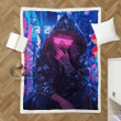 future girl 8 bit retro - 8 Bit Pixel Art Sherpa Fleece Blanket