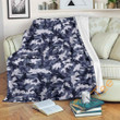 Grey Camouflage Premium Fleece Blanket